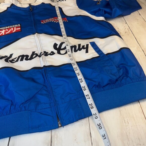 Members Only Sport Team Racing Windbreaker Jacket Mens Size XL Blue Full Zip - Picture 9 of 10